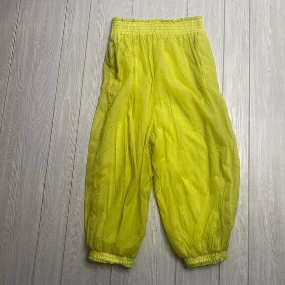 Free People Movement Lime Green Sashay My Way Harem Pants Size Large - Picture 3 of 11